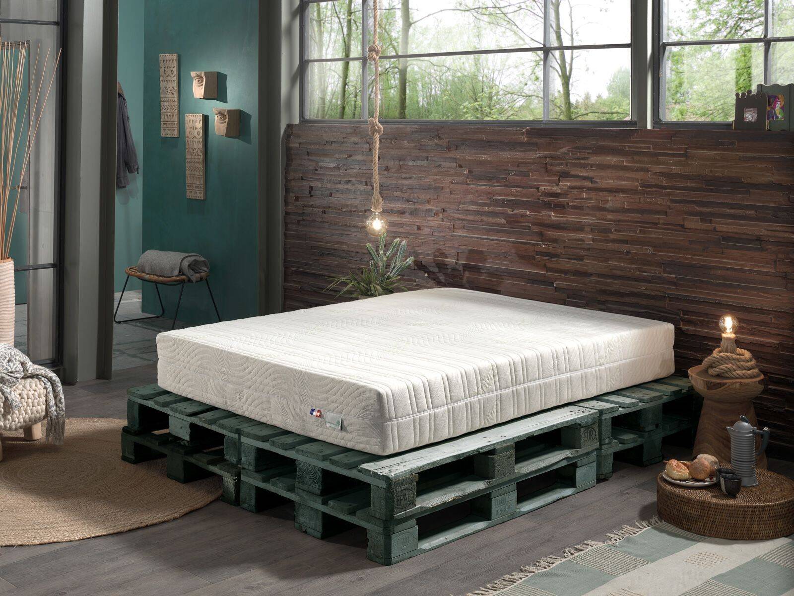 matelas vert double hevea